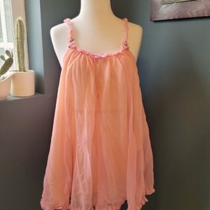 Vintage 90s Betsey Johnson intimates babydoll lingerie sleepgown pink small